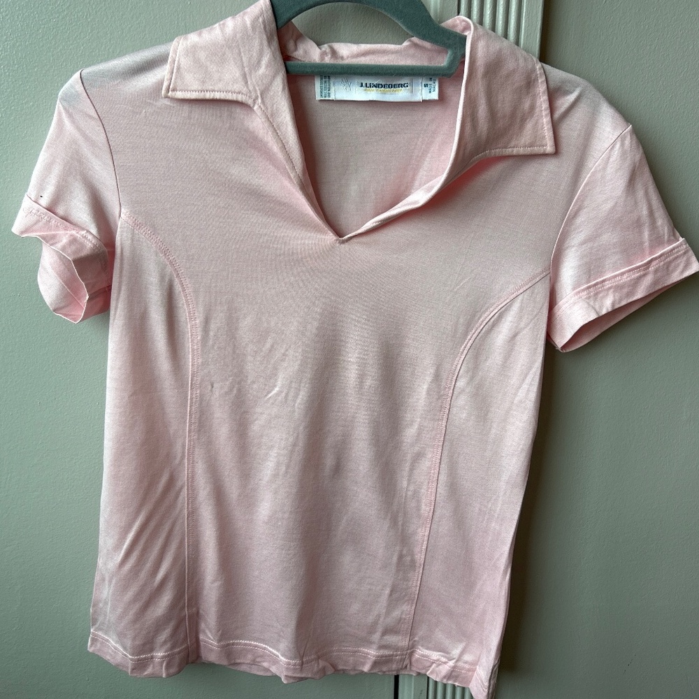 J.Lindeberg Women’s Pink Golf Polo Shirt Size S